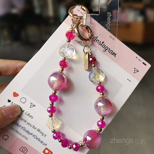 New Bling Crystal Charm Keychain Phone Lanyard