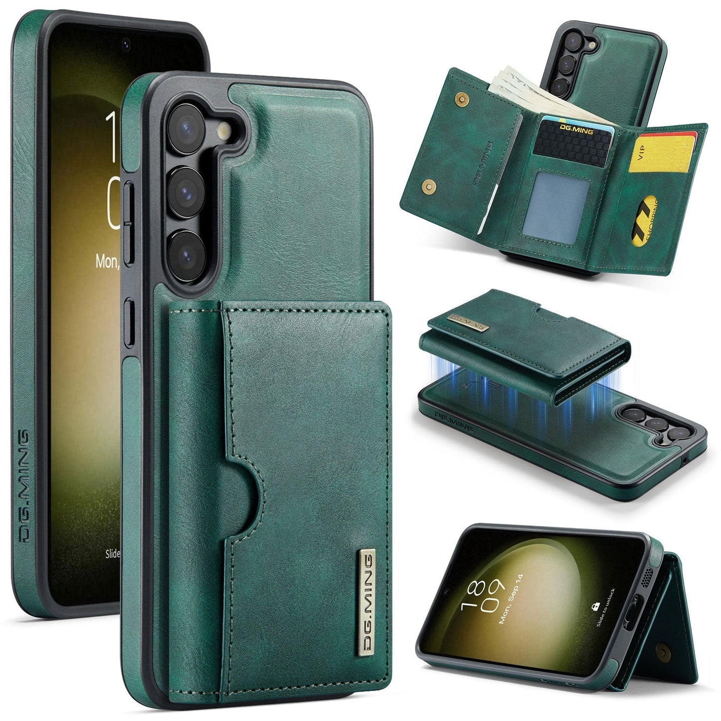 New 2-IN-1 RFID Blocking Wallet Card Holder Leather Phone Case for Samsung