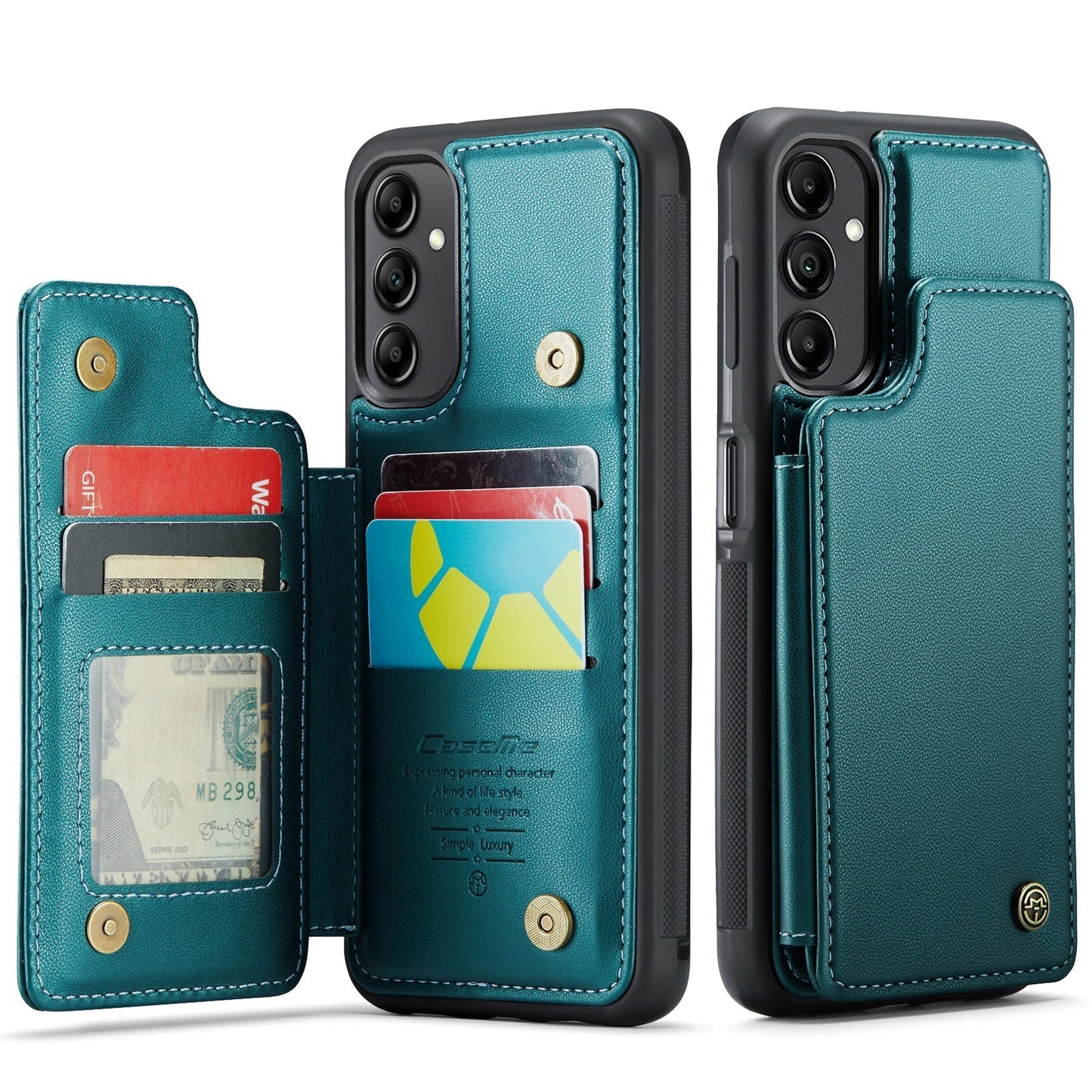 New RFID Blocking Card Holder Leather Phone Case for Samsung Galaxy A