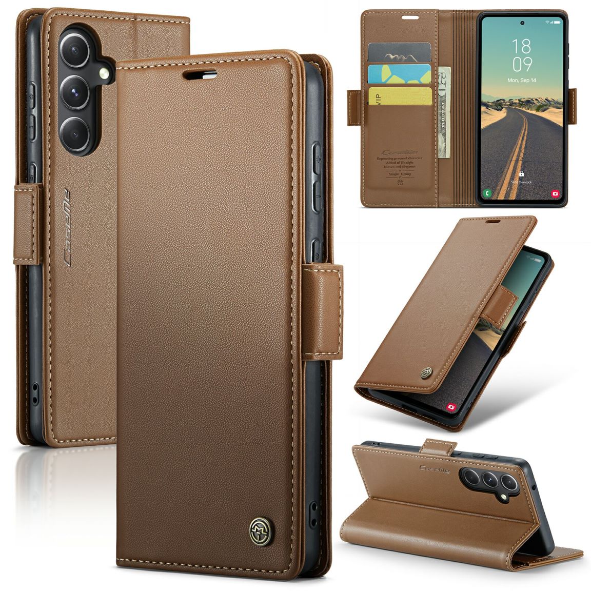 New RFID Blocking Card Holder Wireless Charging Phone Case for Samsung