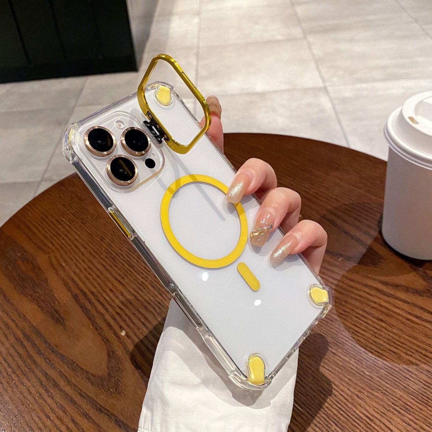 Magnetic Bracket Anti-drop with Lens Film Phone Case for iPhone