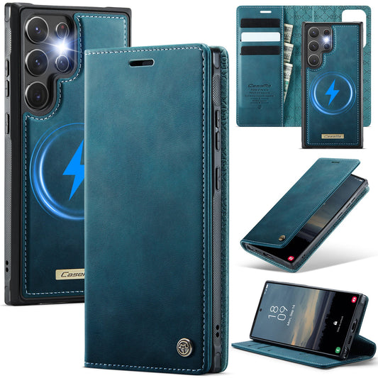 New 2-in-1 Detachable RFID Blocking Card Holder Leather Phone Case for Samsung Galaxy S22 Ultra