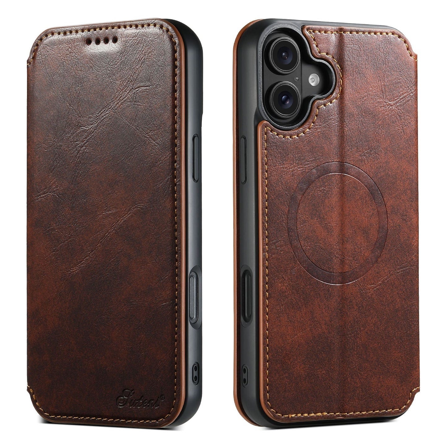 New Leather Card Holder Wireless Charging Phone Case for iPhone 16 Pro Max